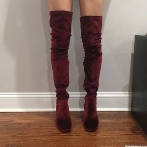 Over the Knee Velvet Boots